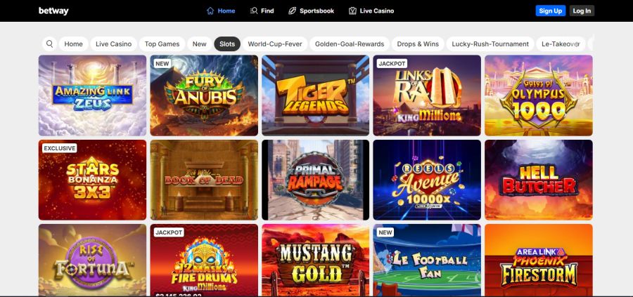 Betway Casino Ontario slots selection