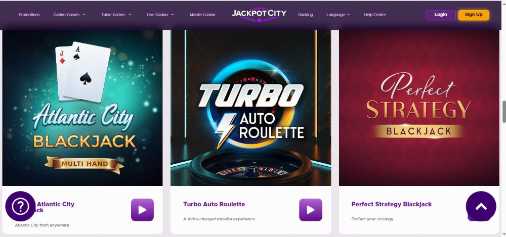 Jackpot City Casino Ontario table games