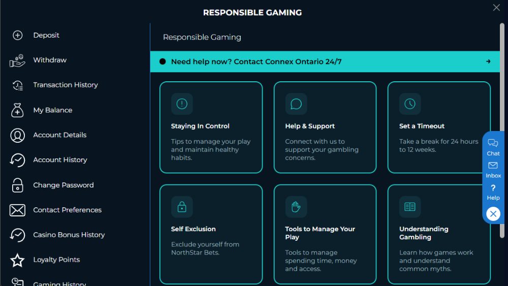NorthStar Bets Ontario responsible gaming tools