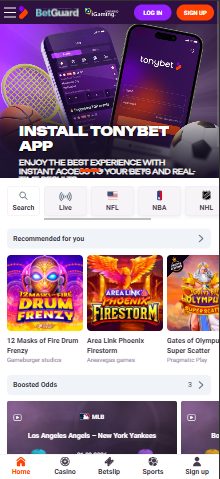 The TonyBet Ontario mobile site